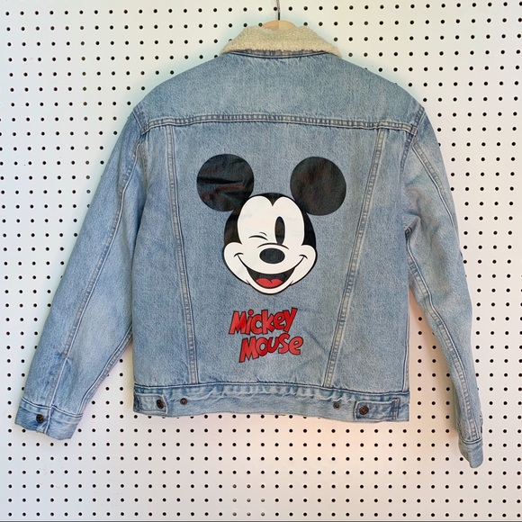 mickey mouse faux fur denim jacket for men by levi's